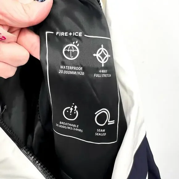 BOGNER Women's Dalya Hooded Two Tone Ski Jacket US 4 Small Off White WP NWOT - Picture 13 of 15